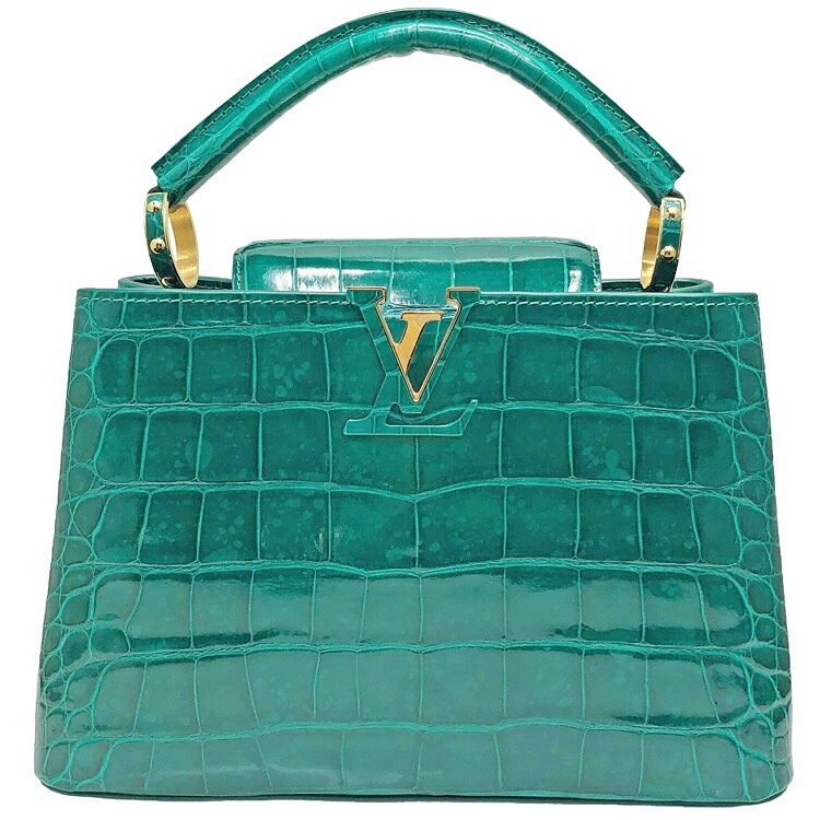 ルイ・ヴィトン カプシーヌ BB クロコダイル N92175 / 2way ハンドバッグ エキゾチックレザー グリーン ゴールド金具